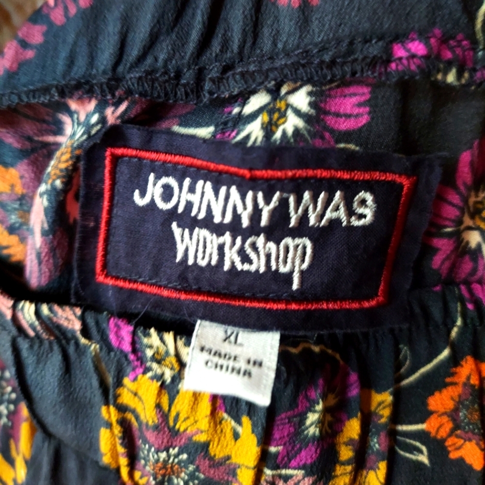 Johnny Was Workshop Multi Silk Floral Print Elastic Waist Palazzo Pant WM Sz XL - Picture 3 of 11